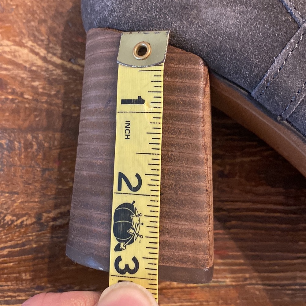 Joe’s Jeans Cassia Blocked Heel Suede Bootie In Dark Grey Size: 10 - Picture 8 of 10
